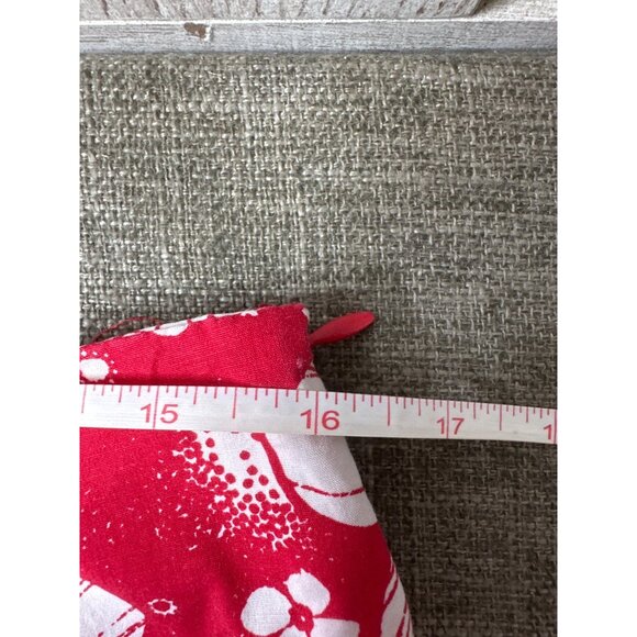 R&K Original Petite Red & White Floral Print Cropped Pants 14P Tropical Summer - Picture 5 of 6